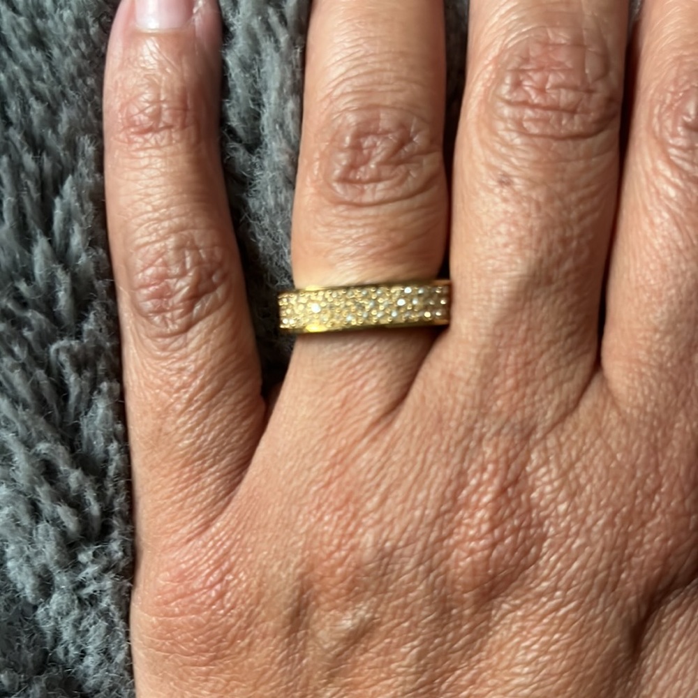 Swarovski gold square ring